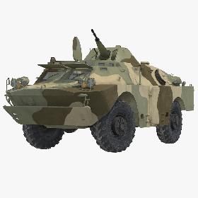 BRDM 2 Amphibious Vehicle Soviet Union Rigged 3D Model
